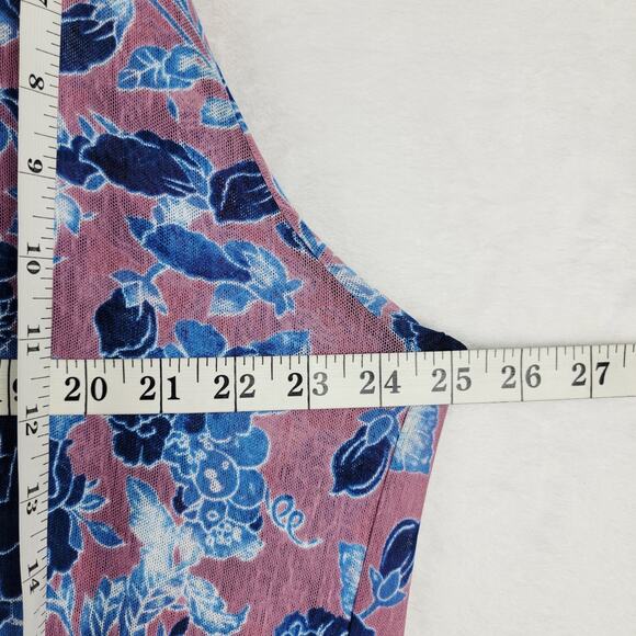 Bohemian 2XL Long Cardigan Duster Sheer Pink Blue Floral Romantic Fairycore - Picture 11 of 11